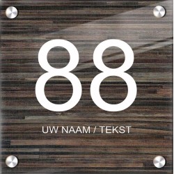 Naambord plexiglas, huisnummerbordjes, naam bordjes, model 1163