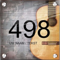 Naam bordjes plexiglas gitaar model1 design, naambord, huisnummerbordjes