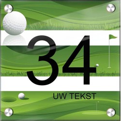 Huisnummerbord met naam plexiglas golf design, naambordje huis, naambordje voordeur,