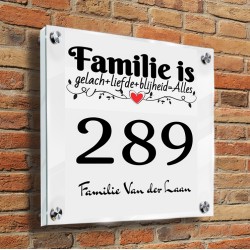 Naambordje plexiglas model familie1000