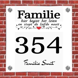 Naambordje plexiglas model familie1001