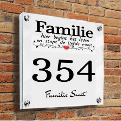 Naambordje plexiglas model familie1001