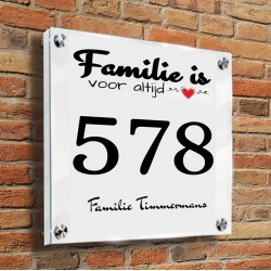 Naambordje plexiglas model familie1002