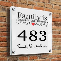 Naambordje plexiglas model familie1003