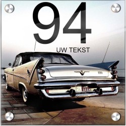 Naambord plexiglas Oldtimer auto design1, naambord, naam bordjes