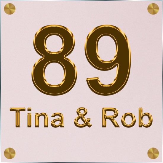 Plexiglas huisnummerbordje met goud letters model goud1009