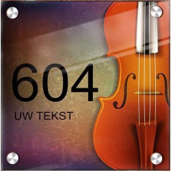 Naambordje huis plexiglas viool design, huisnummerbord