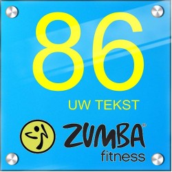 Naambord plexiglas zumba design, naambordje huis, huisnummerbord