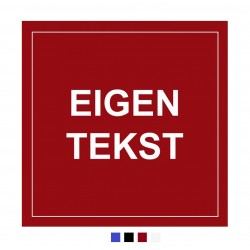 Kunststof vierkant tekstbord met eigen tekst 10x10 cm