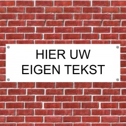 Tekstbord kunststof 10x30 cm (ONTWERP ZELF)