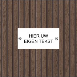 Tekstbord kunststof 5 x10 cm (ONTWERP ZELF)