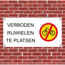 Verboden Rijwielen te Plaatsen Kunststof Tekstbord